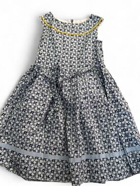 Neige Navy and Light Blue Floral Girls Dress